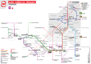 Liniennetzplan für Beelitz, Seddiner See und Michendorf
