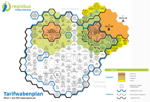 Tarfiwabenplan des Bediengebiets von regiobus Potsdam Mittelmark