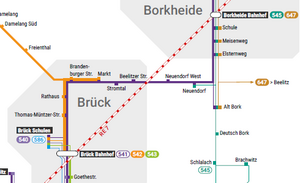 Liniennetzplan für die Region Bad Belzig, Niemegk, Brück